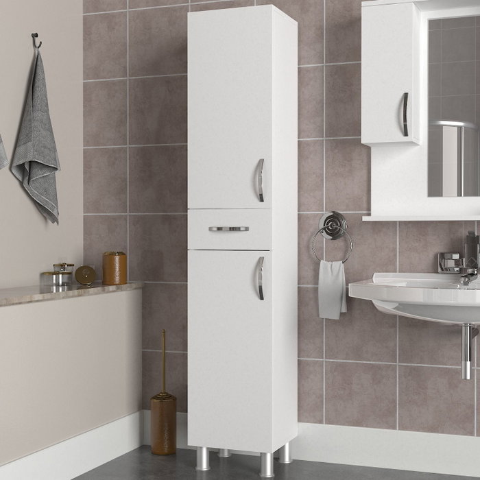 Hanah Home Selin - White Mueble de Baño Blanco 179cm x 35cm x 31.3cm Tablero de Partículas Melamina 18mm